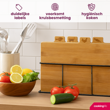 Cookinglife Bamboo Cutting Board Set with Holder 5-piece