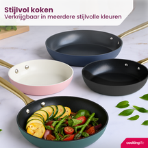 Cookinglife Frying pan set Style Black Ø 24 and 28 cm – suitable for all heat sources – ceramic non-stick coating 