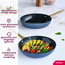 Cookinglife Frying pan set Style Blue Ø 24 and 28 cm – suitable for all heat sources – ceramic non-stick coating 