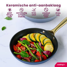 Cookinglife Frying pan set Style Blue Ø 24 and 28 cm – suitable for all heat sources – ceramic non-stick coating 