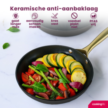 Cookinglife Frying pan set Style Black Ø 24 and 28 cm – suitable for all heat sources – ceramic non-stick coating 