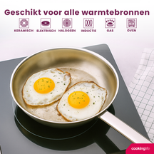 Cookinglife Frying pan set Superior Ø 24 and 28 cm – suitable for all heat sources – without non-stick coating