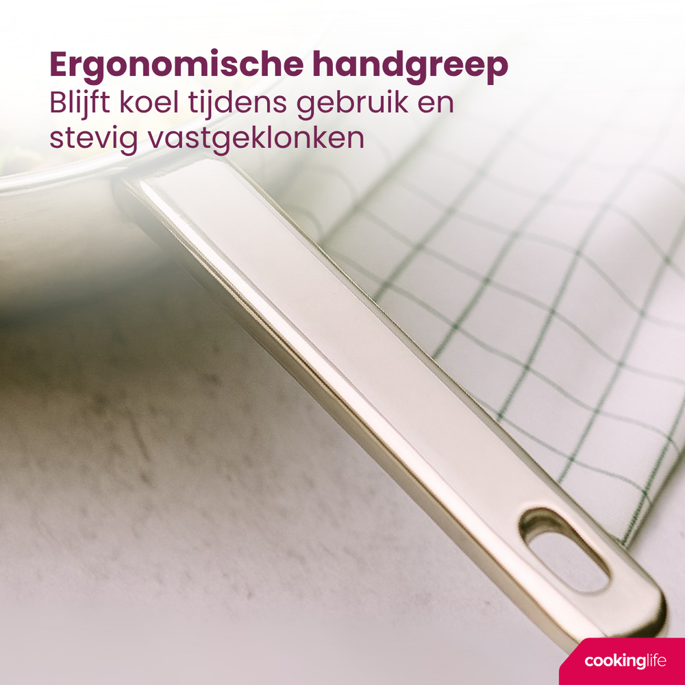 Cookinglife Frying pan set Superior Ø 24 and 28 cm – suitable for all heat sources – without non-stick coating