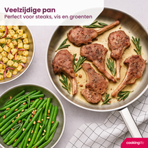 Cookinglife Frying Pan Set Superior Triply Stainless Steel 3-piece - ø 20, 24 & 28 cm - suitable for all heat sources - without non-stick coating
