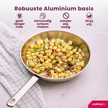 Cookinglife Frying pan set Superior Ø 24 and 28 cm – suitable for all heat sources – without non-stick coating