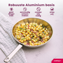 Cookinglife Frying Pan Set Superior Triply Stainless Steel 3-piece - ø 20, 24 & 28 cm - suitable for all heat sources - without non-stick coating