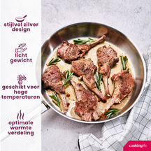 Cookinglife Frying Pan Set Superior Triply Stainless Steel 3-piece - ø 20, 24 & 28 cm - suitable for all heat sources - without non-stick coating