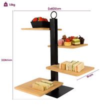 Cookinglife Etagere 4-Tier Stand / Serving Tower + Bowl - Black Metal