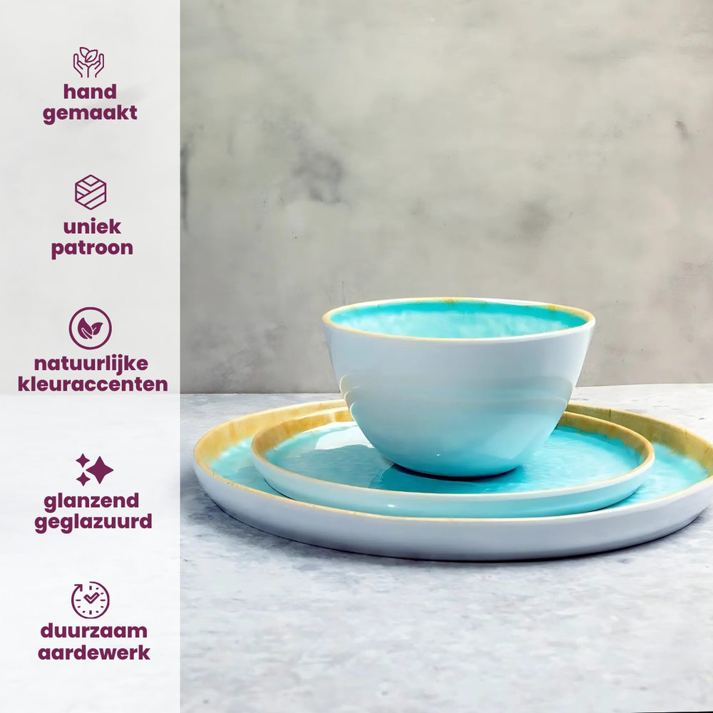 Cosy & Trendy Breakfast Plates / Dessert Plates - Laguna Azzurro ø 22 cm - 4 pieces