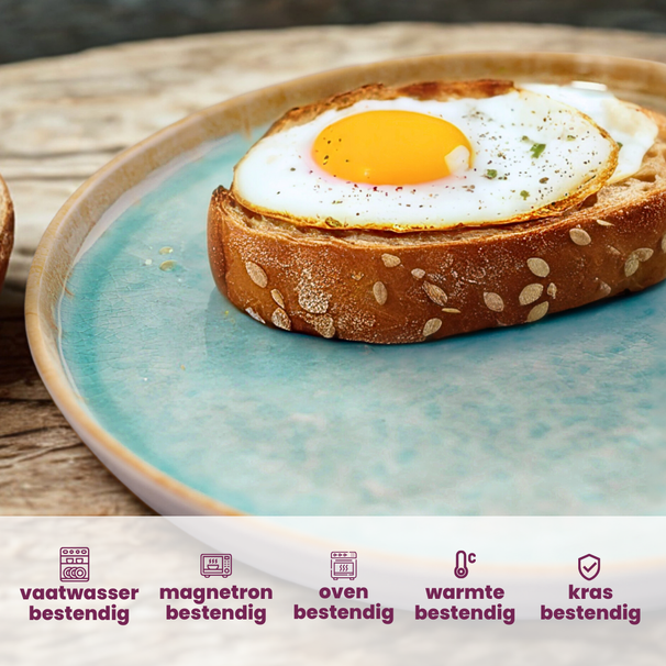 Cosy & Trendy Platos para desayuno / Platos para postre - Laguna Azzurro ø 22 cm - 4 piezas
