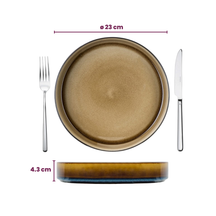 Cosy & Trendy Deep Plates / Pasta Bowls - Quintana Amber ø 23 cm / H 4.3 cm - 4 Pieces