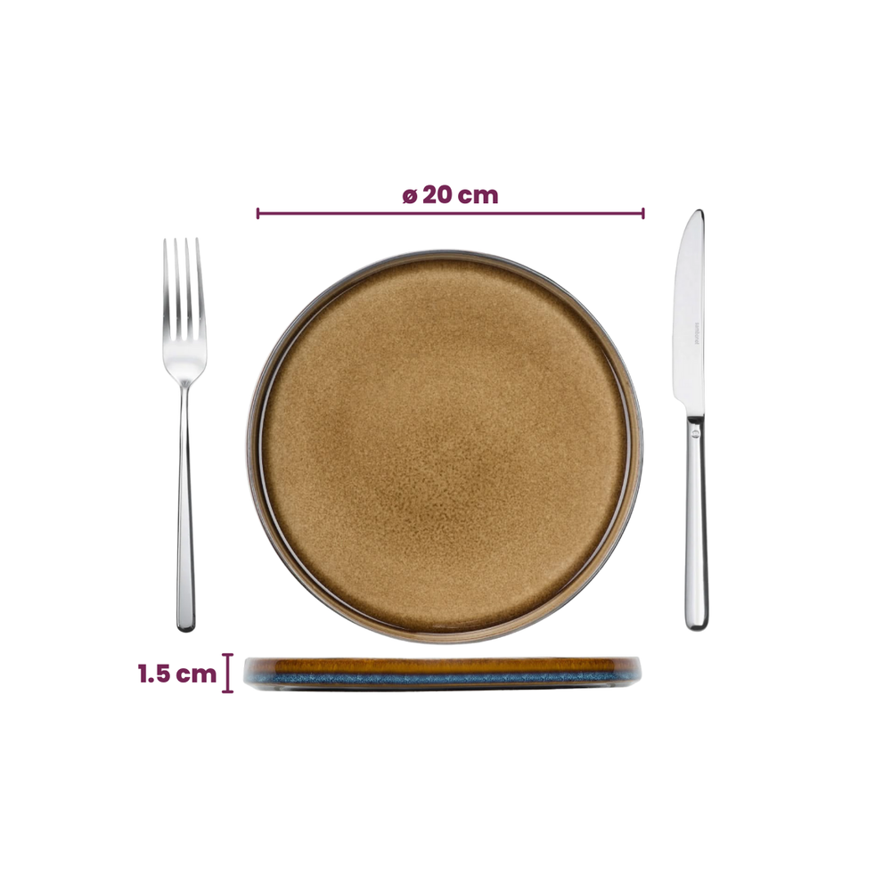 Cosy & Trendy Dinnerware Set Quintana Amber 18-piece / 6 people - 6 dinner plates, 6 pasta bowls, and 6 side plates