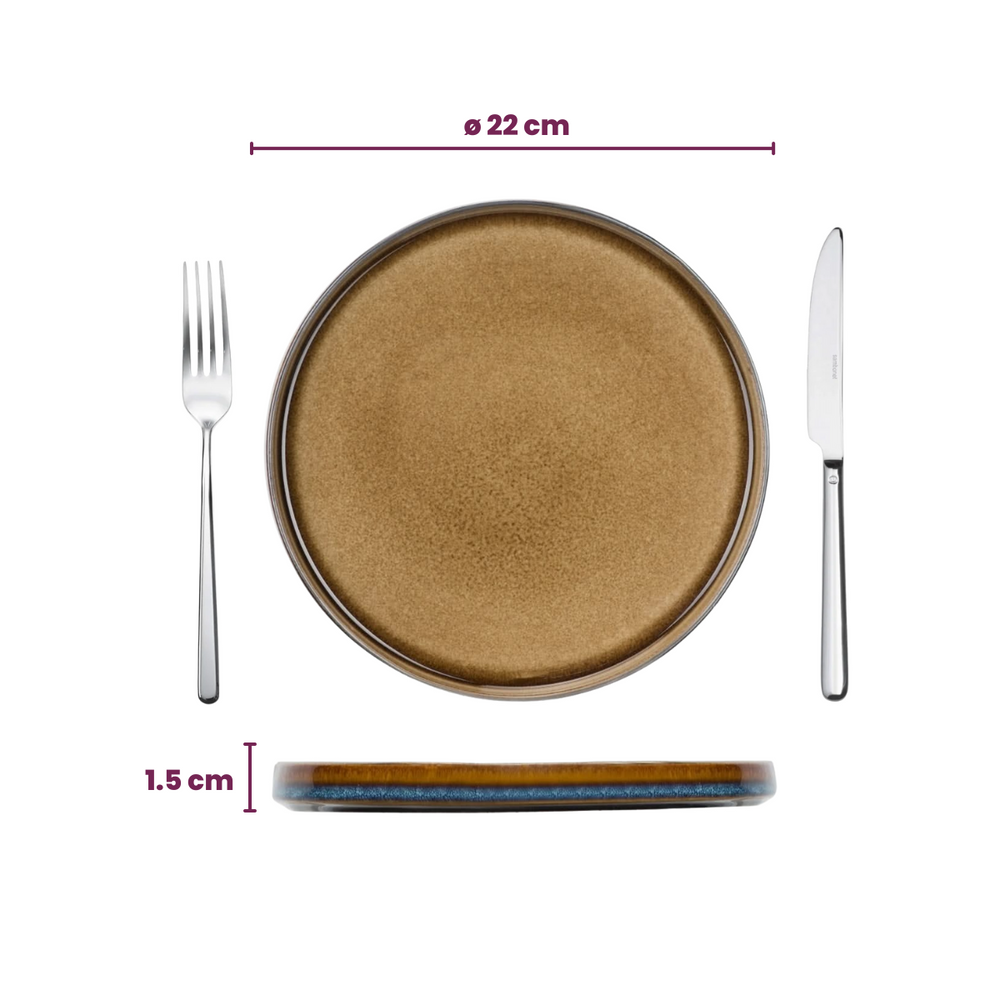 Cosy & Trendy Breakfast Plates / Dessert Plates - Quintana Amber ø 22 cm - 4 Pieces