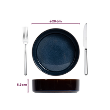 Cosy & Trendy Dinnerware Set Quintana Blue 18-piece / 6 people - 6 dinner plates, 6 pasta bowls, and 6 side plates