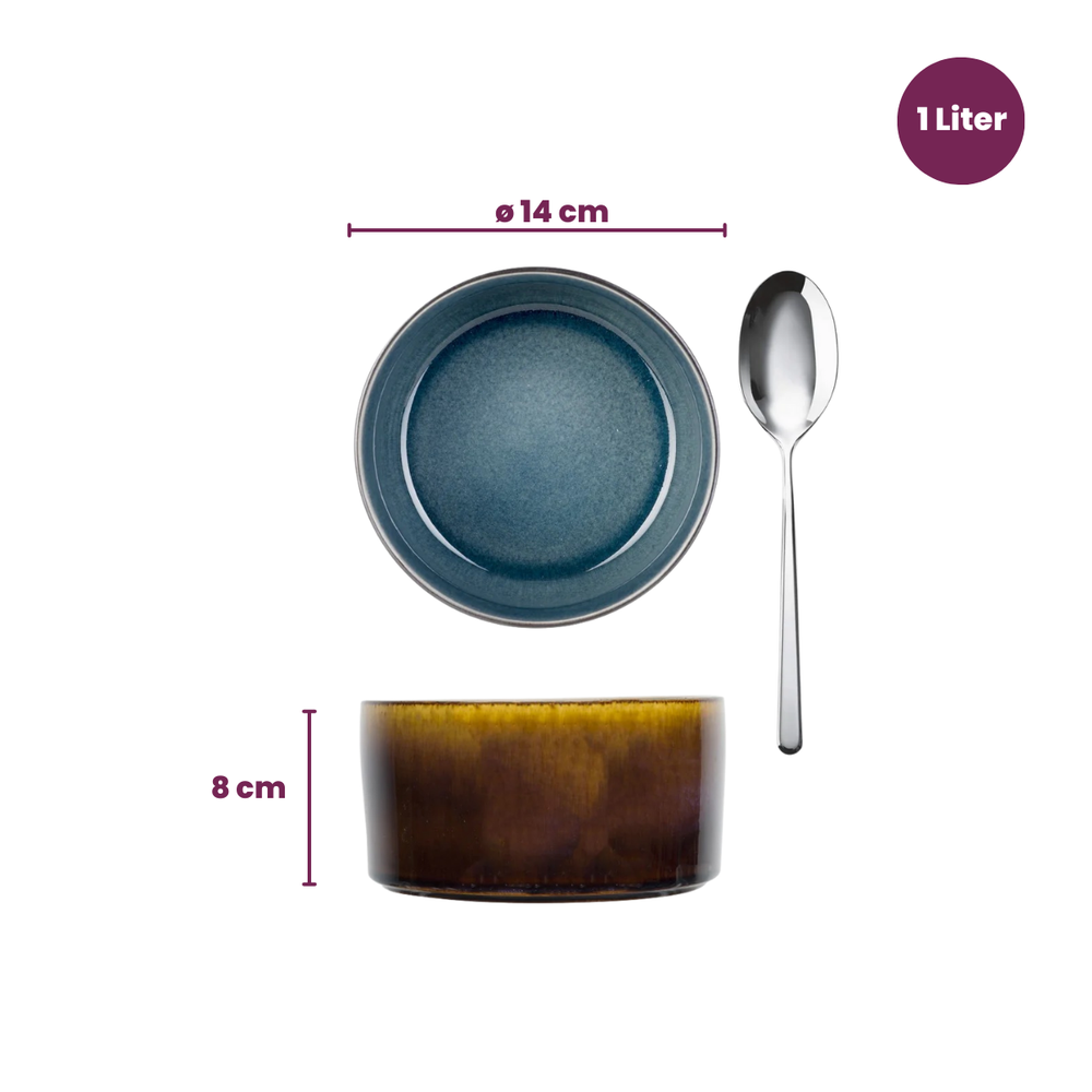 Cosy & Trendy Small Bowls Quintana Blue ø 14 cm - 4 Pieces