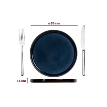 Cosy & Trendy Dinnerware Set Quintana Blue 18-piece / 6 people - 6 dinner plates, 6 pasta bowls, and 6 side plates