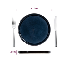 Cosy & Trendy Side Plates / Dessert Plates - Quintana Blue ø 22 cm - 4 Pieces