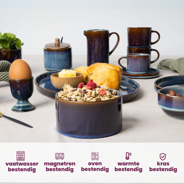 Cosy & Trendy Small Bowls Quintana Blue ø 14 cm - 4 Pieces
