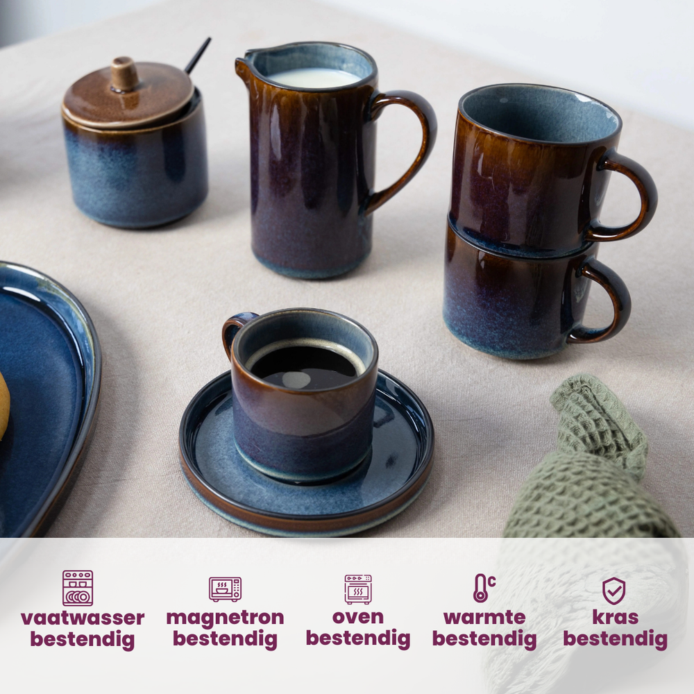 Cosy & Trendy Mugs Quintana Blue - 450 ml - 4 pieces