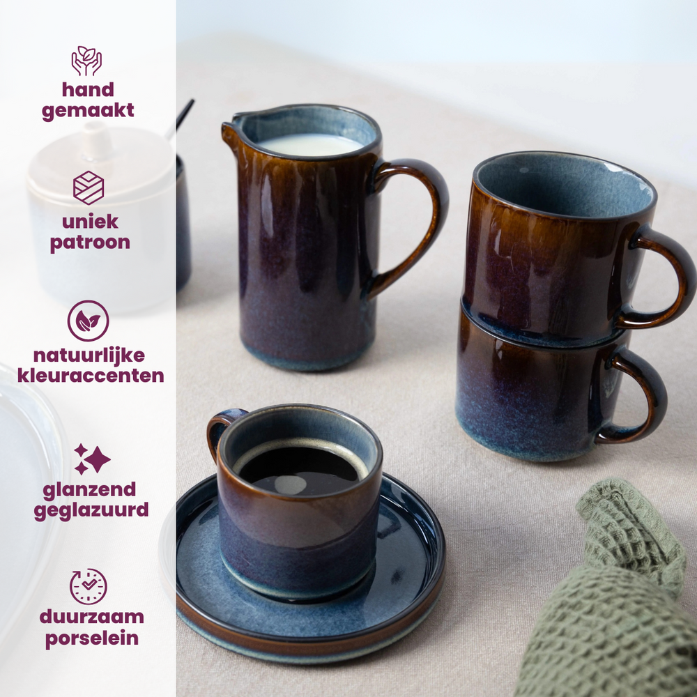 Cosy & Trendy Mugs Quintana Blue - 450 ml - 4 pieces