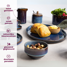 Cosy & Trendy Side Plates / Dessert Plates - Quintana Blue ø 22 cm - 4 Pieces