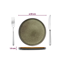 Cosy & Trendy Dinnerware Set Quintana Green 18-piece / 6 people - 6 dinner plates, 6 pasta bowls, and 6 side plates