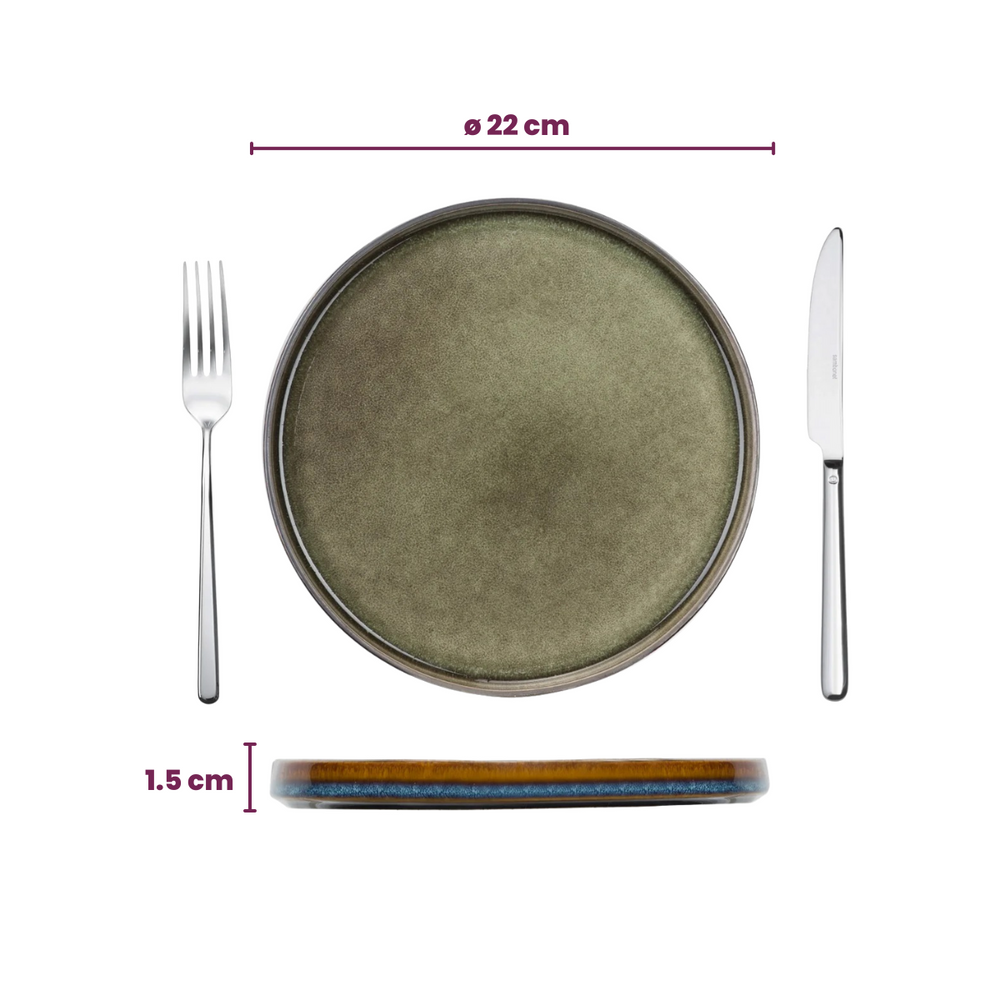 Cosy & Trendy Breakfast Plates / Dessert Plates - Quintana Green ø 22 cm - 4 pieces
