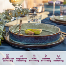 Cosy & Trendy Deep Plates / Pasta Bowls - Quintana Green ø 20 cm / H 5.2 cm - 4 Pieces