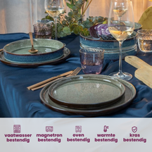 Cosy & Trendy Dinner Plates Quintana Green ø 28 cm - 4 pieces