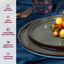 Cosy & Trendy Dinner Plates Quintana Green ø 28 cm - 4 pieces