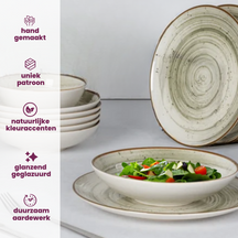 Cosy & Trendy Deep Plates Sintra Ivy Green ø 21 cm - 4 Pieces
