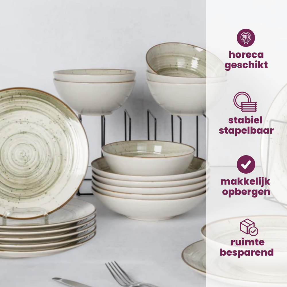 Cosy & Trendy Deep Plates Sintra Ivy Green ø 21 cm - 4 Pieces