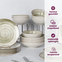 Cosy & Trendy Deep Plates Sintra Ivy Green ø 21 cm - 4 Pieces