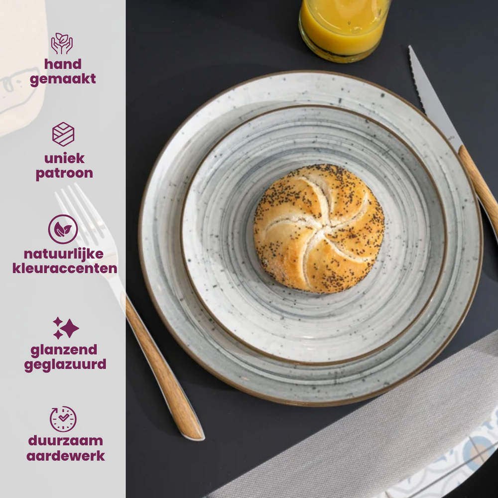 Cosy & Trendy Dinner Plates Sintra Dusty Blue ø 26 cm - 4 Pieces