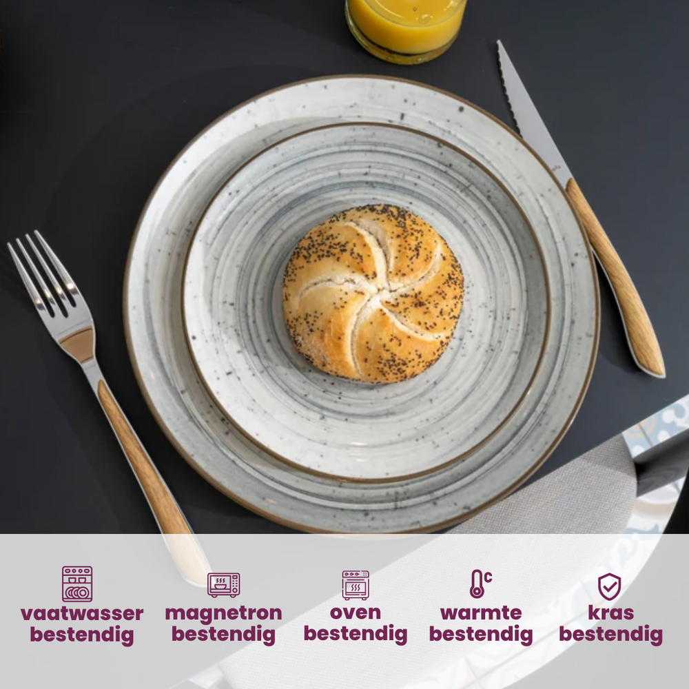 Cosy & Trendy Breakfast Plates / Dessert Plates - Sintra Dusty Blue ø 20 cm - 4 pieces
