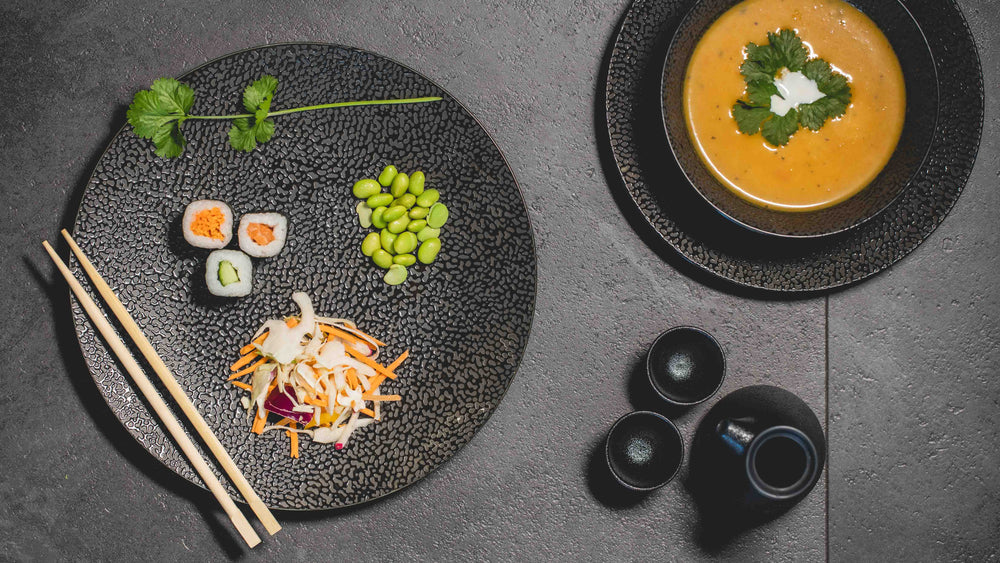 Cosy & Trendy Dinnerware Set Candy Black - 18 pieces / 6 people - 6 dinner plates, 6 side plates and 6 bowls