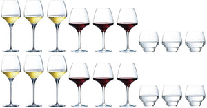 Chef & Sommelier Wine Glass Set Open Up (Red wine glasses & White wine glasses & Water glasses) - 18 piece set