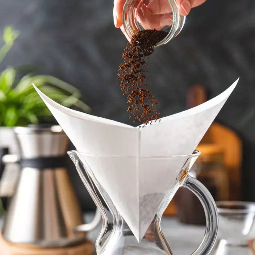 Filtros de café Chemex / Filtros de papel FS-100 Square - Preplegados - 100 Piezas