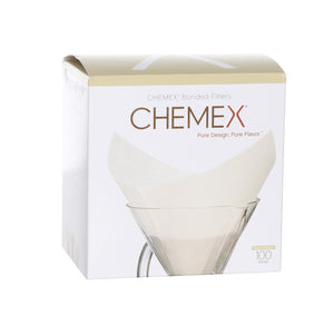 Filtros de café Chemex / Filtros de papel FS-100 Square - Preplegados - 100 Piezas