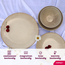Cookinglife Breakfast Plates Coastal Lines Ocean Beige ø 21 cm - 6 pieces