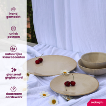 Cookinglife Breakfast Plates Coastal Lines Ocean Beige ø 21 cm - 6 pieces