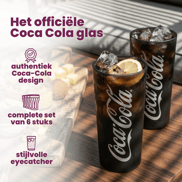 Vasos Coca Cola - Vasos longdrink - Vasos para refrescos - Frozen - Negro 270 ml - 6 unidades