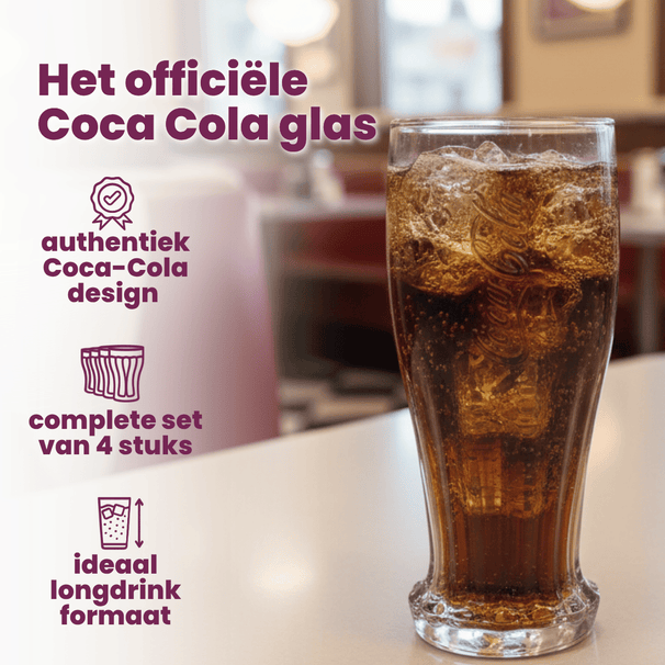 Vasos Coca Cola - Vasos longdrink - Vasos para refrescos - Tapa crown cap - 350 ml - 4 unidades