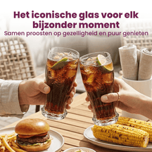 Coca-Cola Glasses - Highball Glasses - Soft drink Glasses - Crown Cap - 350 ml - 4 pieces