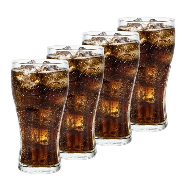 Vasos Coca Cola - Vasos longdrink - Vasos para refrescos - Classic - 370 ml - 4 unidades