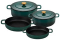 Combekk Pannenset Gietijzer Holly Green 4-delig hoofdafbeelding