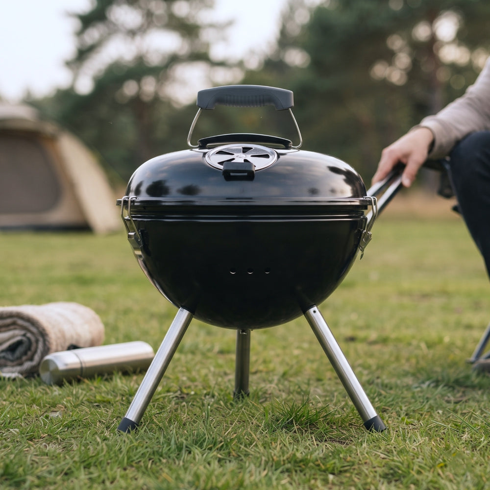 Cookinglife Charcoal Barbecue with Legs Fire & Flavour - Charcoal - 39 cm - Compact - Black