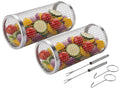 Cookinglife BBQ Rolling Grill Basket Stainless Steel Ø 9 x 20 cm - Set of 2