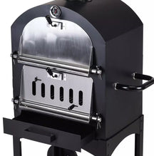 Cookinglife Charcoal BBQ Pizza Oven Fire & Flavour - 156 cm high - Includes Pizza Stone & Grill Grates - Black
