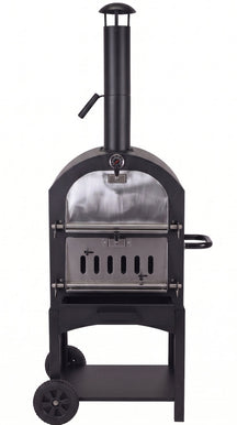 Cookinglife Charcoal BBQ Pizza Oven Fire & Flavour - 156 cm high - Includes Pizza Stone & Grill Grates - Black